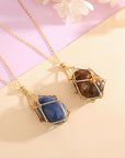 Spring 2023 New Natural Energy Crystal Pendant Ins Niche Design Valentine's Day Bag Bag Peace Necklace