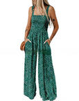 European And American Bohemian Spaghetti-strap Floral Print Overalls