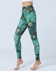 Fashion Leaves Printed Yoga Pants