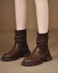 Retro Platform Knitted Martin Boots For Women