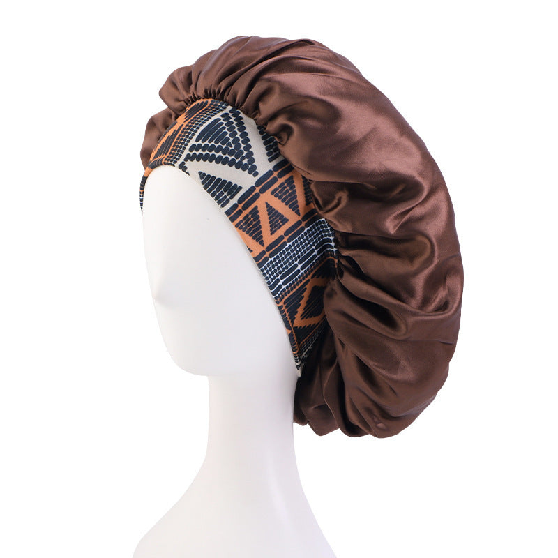 Bohemian Style Large Printed Hair Band Sleeping Hat