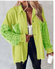 Off-shoulder Serpentine Shirt Jacket