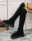 Winter Over-the-knee Boots With Long Knitted Socks