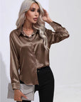 Solid Color Satin Shirt