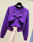 Fashionable Diamond Bow Sweater