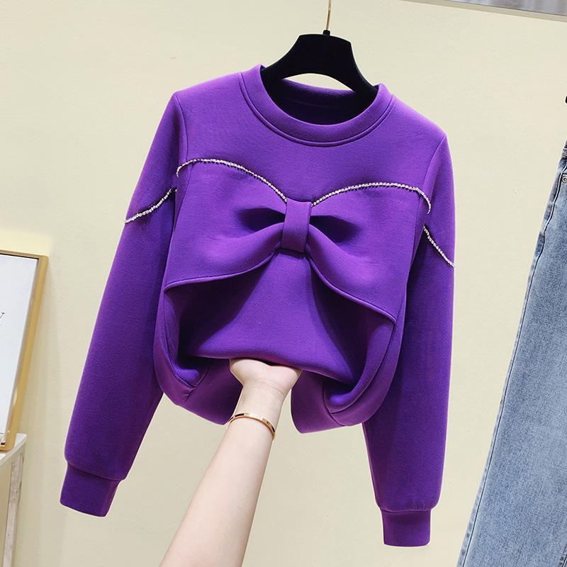 Fashionable Diamond Bow Sweater