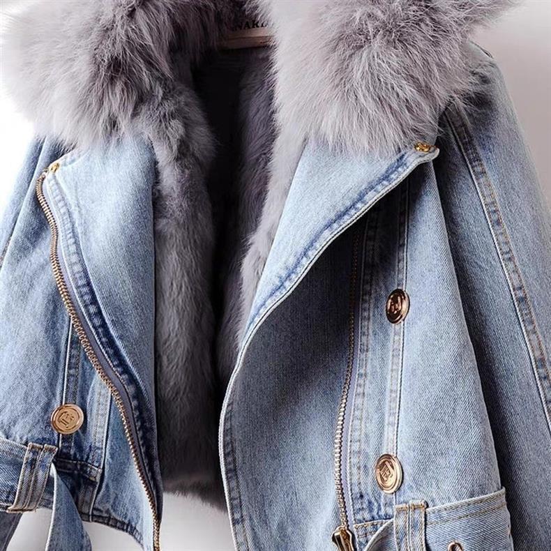 Detachable Fur Denim Jacket