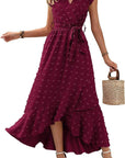 Dress Ruffle Sleeve S Wave Bohemia Elegant Maxi Dress