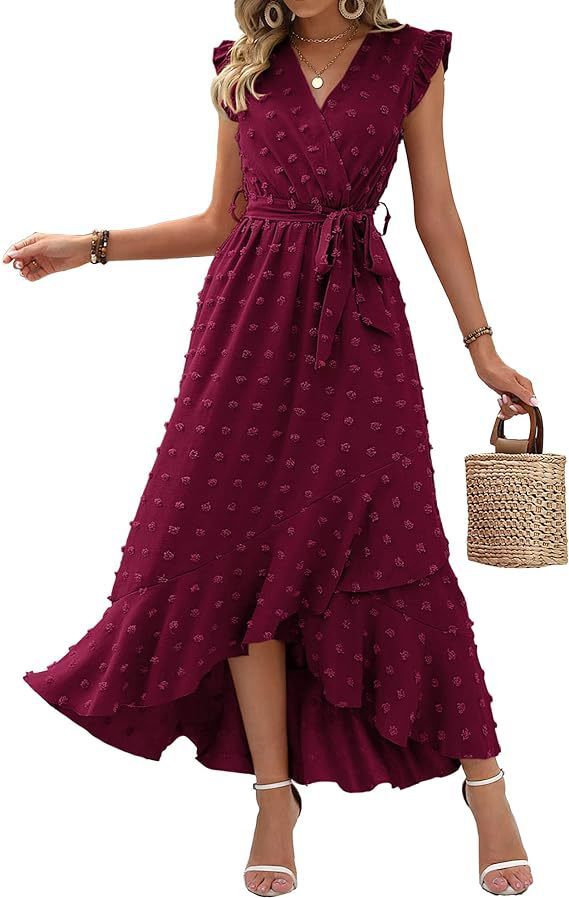 Dress Ruffle Sleeve S Wave Bohemia Elegant Maxi Dress