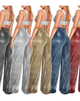 Hot Silver Wide-leg High Waist Wide Leg Pants