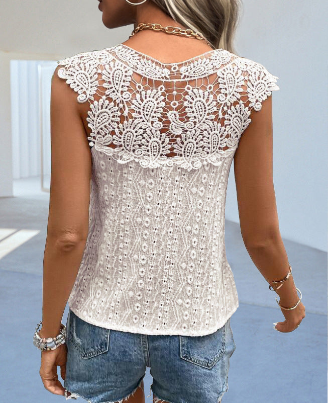 V-neck Sleeveless Blouse