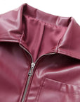 Cool And Wild Lapel Leather Biker's Leather Jacket