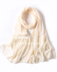 Pure Color Pearl Chiffon Scarf Headcloth Veil Chiffon Scarf