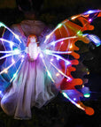 Girls Electrical Butterfly Wings With Lights Glowing Shiny Dress Up Moving Fairy Wings For Birthday Wedding Christmas Halloween