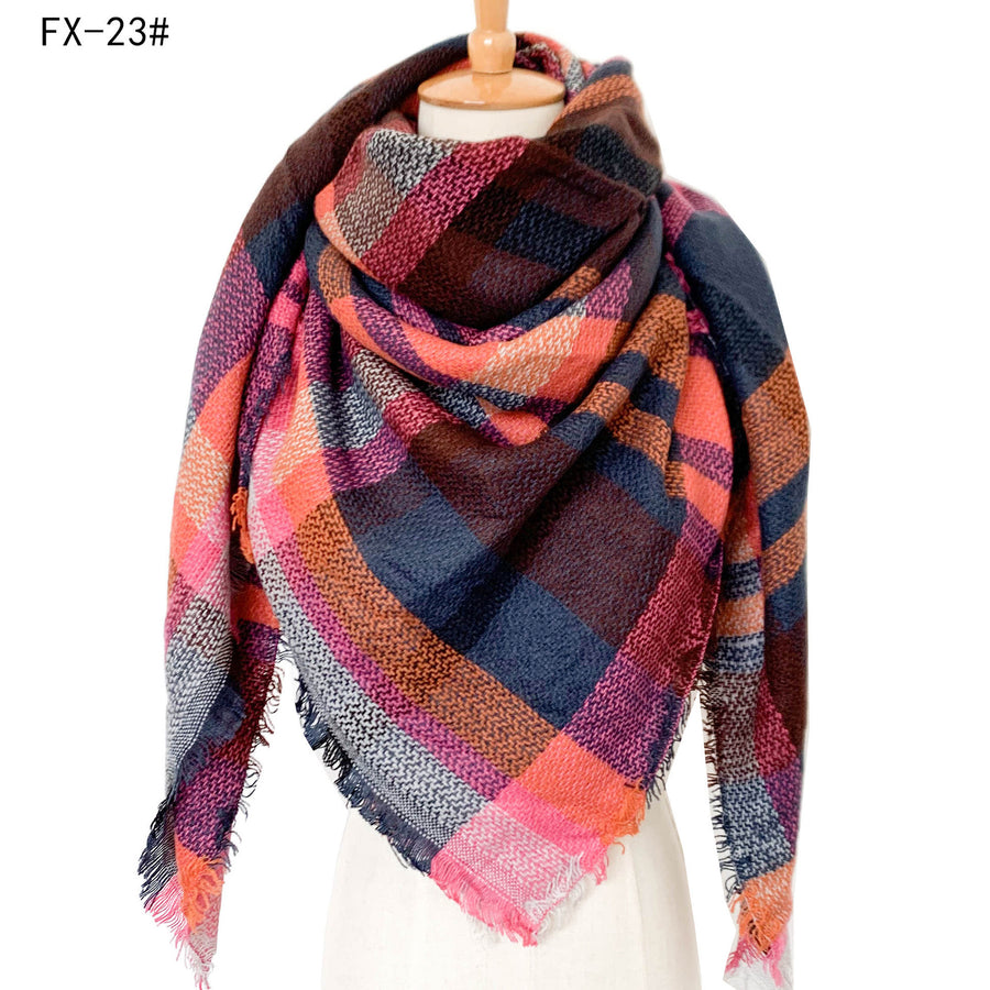 European And American Autumn And Winter Plus-sized Double-sided Qicaigei Scarf Women's Shawl