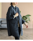 Korean Style Artistic Relaxed-fit Casual Quilted Shirt Coat