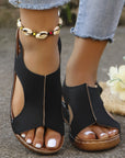 New Summer Wedges Sandals With Elastic Band Design Casual Fish Mouth Shoes For Women