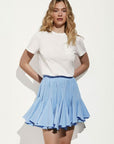 Women's Wooden Ear Y2g Street Trendy Patchwork Mini Pleated Skirt