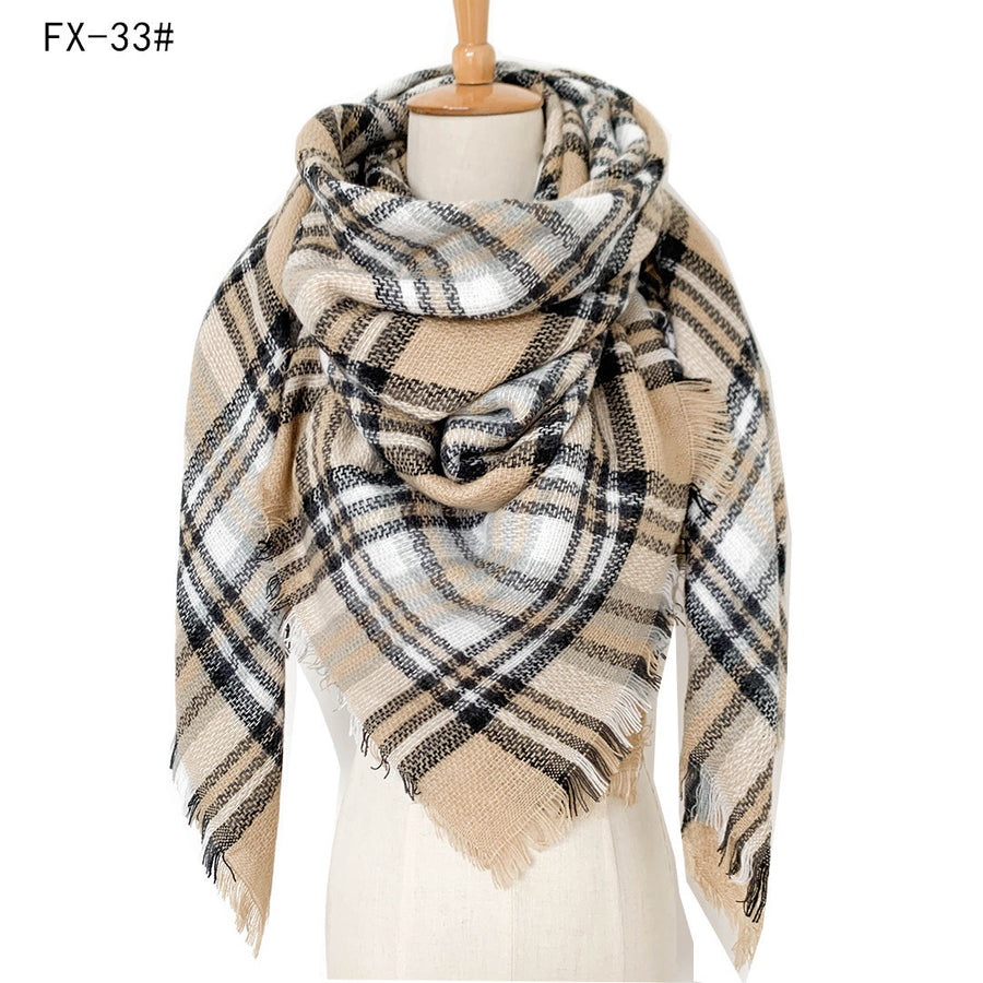 European And American Autumn And Winter Plus-sized Double-sided Qicaigei Scarf Women's Shawl