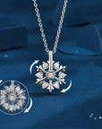 Rotatable 925 Silver Snowflake Necklace