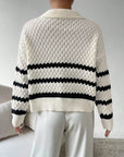 Fashion Polo Collar Pullover Sweater