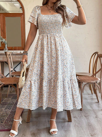 Plus Size Backless Midi Dress