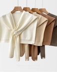 Women's Knitted Shawl Cross Fashion Solid Color Scarf