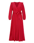 V-neck Swing Pleated Dress