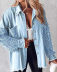 Off-shoulder Serpentine Shirt Jacket