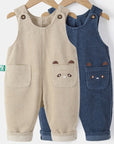 Baby Cartoon Cute Corduroy Suspender Pants