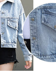 Real Shot Casual Denim Jacket Women Loose Short