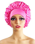 Wide-brimmed Satin Printing Nightcap Beauty Shower Cap Stretch