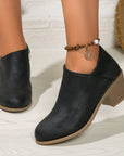 Chunky Heel Round Toe Ankle Boots