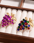 Retro Style Colorful Purple Grape Shape Brooch