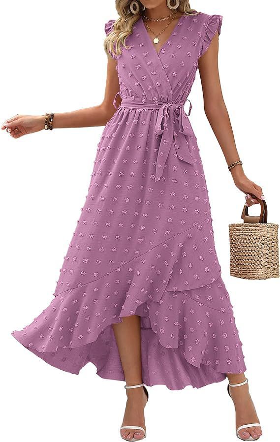 Dress Ruffle Sleeve S Wave Bohemia Elegant Maxi Dress