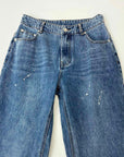 Women's Contrasting Color Patchwork Washed Jeans