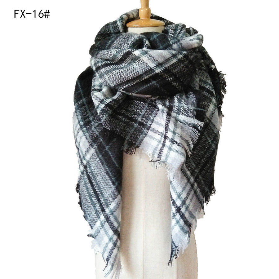 European And American Autumn And Winter Plus-sized Double-sided Qicaigei Scarf Women's Shawl