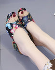 Women's Casual Outdoor Chunky Heel Printed Slippers