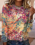 Foreign Trade Hip Hop Trend Printed Color Sweater Long Sleeve