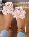 Fashion Flower Flat Slippers For Women