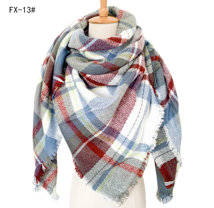 European And American Autumn And Winter Plus-sized Double-sided Qicaigei Scarf Women's Shawl