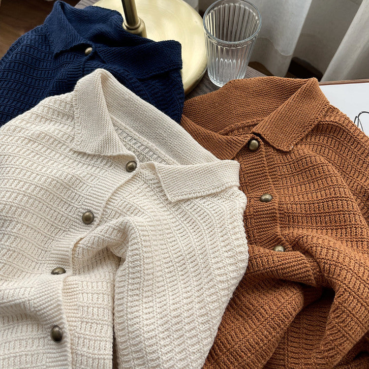 Retro Lazy Style Sweater Cardigan Jacket Women