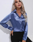 Solid Color Satin Shirt