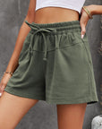 Women's Lace Up Casual Pocket Solid Color Shorts