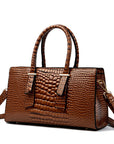 Women's Fashion Retro Crocodile Pattern All-match Shoulder Messenger Bag