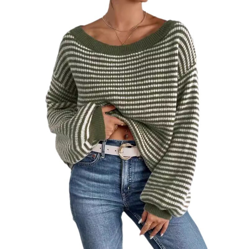 Off-neck Shoulder-baring Sweater