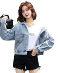 Real Shot Casual Denim Jacket Women Loose Short