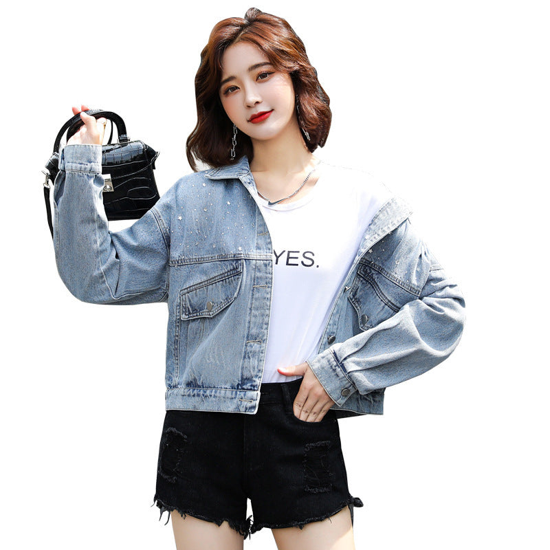 Real Shot Casual Denim Jacket Women Loose Short