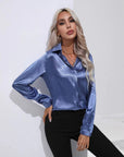 Solid Color Satin Shirt