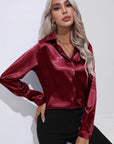 Solid Color Satin Shirt